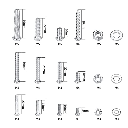 550-Pcs-Screws-Bolts-and-Nuts-Assortment-Kit-Metric-Machine-Screws-and-Nuts-and-Bolts-and-Flat-Washers-M3M4M5-Slotted-Pan-Head-Hex-Bolts-and-Nuts-Sets-B