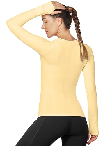 Image of MathCat Workout Shirts for Women Long Sleeve, Workout Tops for Women, Quick Dry Gym Athletic Tops,Seamless Yoga Shirts XS-XL