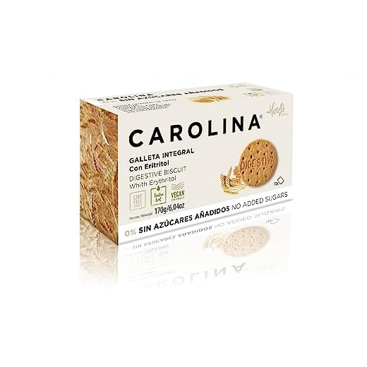 Carolina Honest - Galletas Sin Azúcar - Integral Digestive con Eritritol - Vegana (pack de 4)
