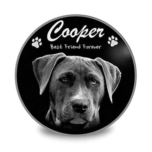 Image of ADFSTONE 16 inch Round Shaped Pet Memorial Stones Personalized Dog Remembrance Gifts, Customized Cat Picture Grieving Plaque, DIY Gravestone, Custom Sympathy Photo Gift, Animal Grave Markers