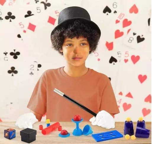 Image of Magic Tricks for Kids - Jumbo Magic Set with 75 Fun Tricks | Beginner Magician Kit with Props, Cards, Wand & Accessories | Easy-to-Learn Illusion Tricks for Boys & Girls | Play Gift Box