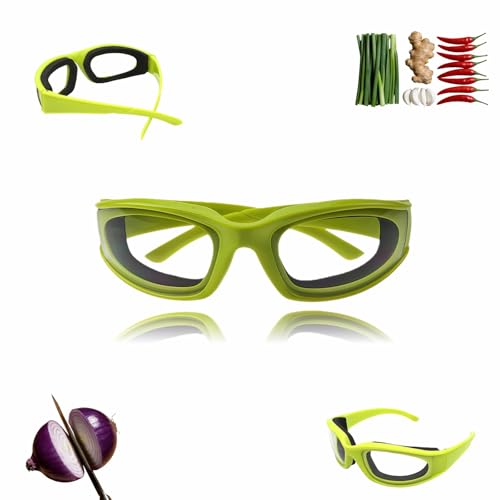 yayaboqu Tear-Free Onion Goggles for Cutting Onions & Peppers - Anti-Fog Kitchen Safety Glasses with Ultra-Light Frame for Cooking (Green)