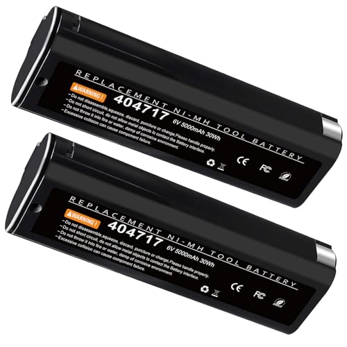 Lot de 2 batteries Ni-MH de rechange 6 V 5000 mAh pour Paslode 404717 404400 900400 900420 900600...