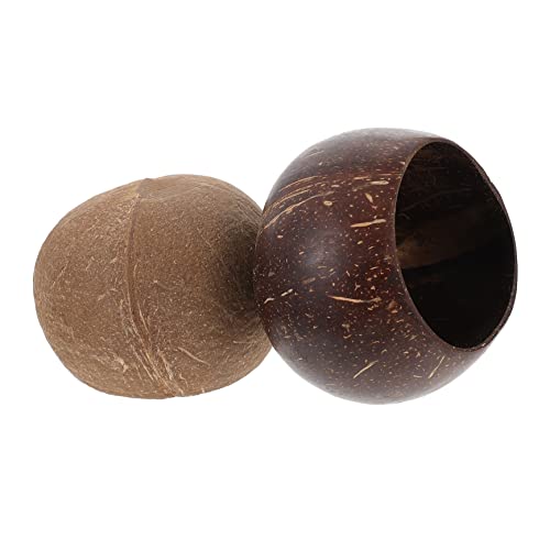 FONDOTIN 2pcs Coconut Candle Holders Natural Coconut Shell Candle Bowls Unique Decorative Wax Holders and Design for Special Occasions