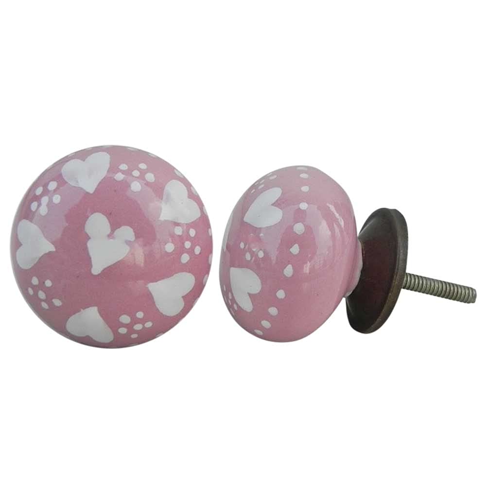 Indian-Shelf 2 Piece Pink Knobs -Ceramic Door Nob - Heart Door Handle Set - 4.44 cm Handle Pulls (B093L4Z4T2) Amazon Price History, Amazon Price Tracker