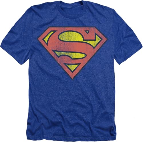 Popfunk Superman Classic Logo Distressed Heather T-Shirt (XL)