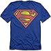 Superman Classic Logo Distressed Heather T-Shirt & Exclusive Stickers (XX-Large)