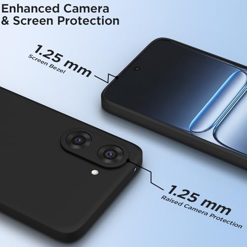 Image of Outlouders Back Cover for OnePlus Nord CE 5 5G | Camera Protection | Durable Soft Matte Silicone Bumper Case (Black)