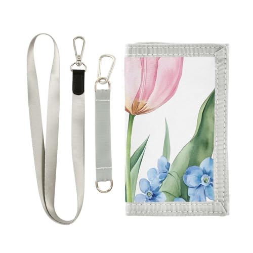 Blue Tulip Durable Nylon Fabric Wallet for Boys and Girls - Multi-Functional with 2 Clear Pockets, Zipper Coin Compartment, 3 Card Slots & Keyring
