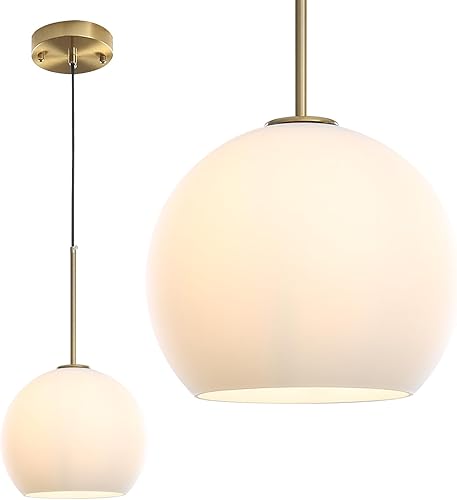 Lámpara colgante moderna con forma de globo, lámpara de techo empotrada con globo de cristal de mediados de siglo, luces colgantes rústicas para