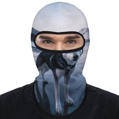 Balaclava Husky Dog on A Frozen Lake para Hombres y Mujeres, Protección Solar, Respirable, Máscara de Cabeza Completa para Senderismo, Ciclismo, Correr, Conducción miniatura 1