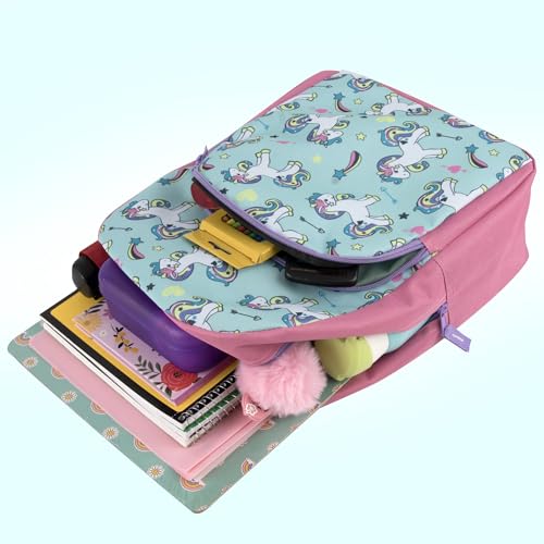 Image of Trail maker 15 Inch Kids Backpacks for Boys & Girls | Preschool, Kindergarten, Elementary School Backpacks with Adjustable, Padded Straps (Upbeat Unicorns)