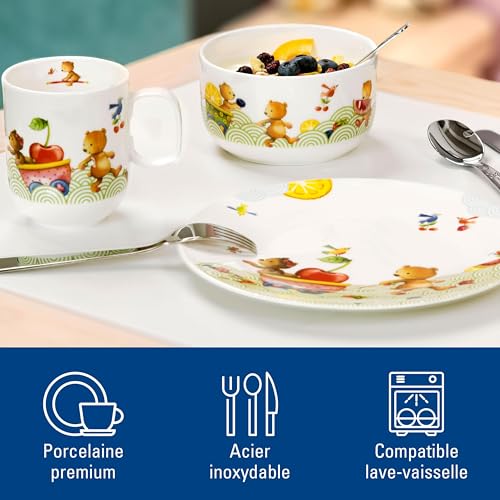Villeroy & Boch – Hungry As A Bear 7 Pièces Service Et Couverts De Table Enfants, Garanti Lave-Vaisselle, Compatible Micro-Ondes, Set Vaisselle Enfant, Porcelaine Premium, Acier Inoxydable – vue 3