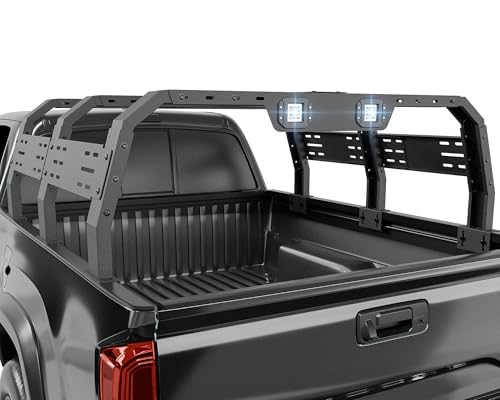 YZONA 19.2-22.3" Hight Bed Racks Truck Cargo Carrier with 2 LED Lights Compatible with Tacoma/Ram 1500/ Tundra/Silverado/Sierra/ F150/ Titan/Canyon/Ranger/Frontier/JT/Colorado Extended Cab
