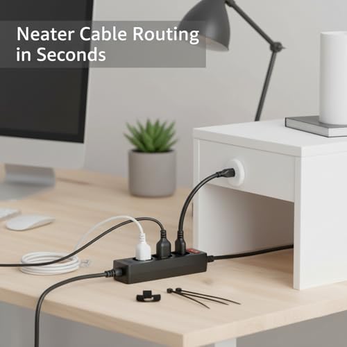 2 piezas tapón para agujeros en pared para cables, pasacables para pared | Kit Starlink, cubierta antideslizante para cables para drywall muebles TV Ethernet (Blanco) miniatura 7