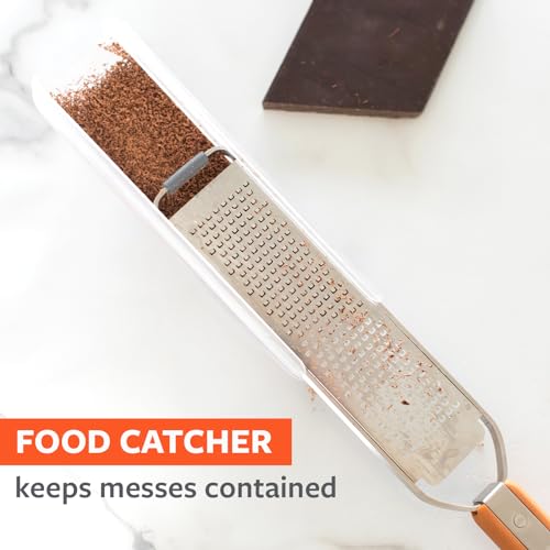 Image of Full Circle Catch-All Grater and Zester with Food Catcher, Dishwasher Safe | High-performance zesting for Parmesan, garlic, lemon, chocolate, ginger & more