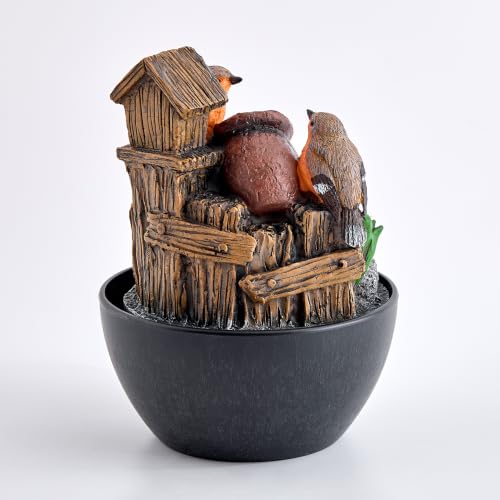 Image of Home Centre Corsica Alpine Polyresin Mini Birds Water Fountain - 14x19.5cm