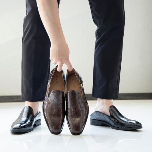 Image of JITAI Men's Dress Shoes - Casual Rubber & Leather Loafers for Men - Fashion Business Formal Wear