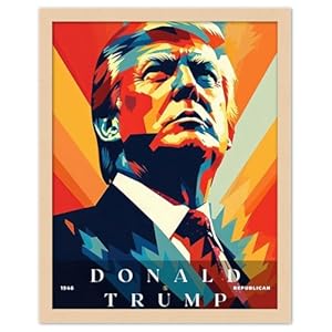 Donald Trump Portrait Wall Art Poster Framed or Unframed – Ready-to-Hang Political Room Decor, MAGA,Poster on Luster Photo Paper – Trump Merchandise, Donald Trump Poster
