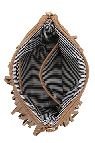 Image of FashionPuzzle Small Fringe Crossbody Bag with Wrist Strap