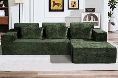Catálogo de Sala Esquinera más recomendados. 45 HABUTWAY 105' L Shape Modular Sectional Sofá para Salón de Estar, No se Recoge, Modular Sofá Confortable con Asiento para Salón recámara, Lujo Acorazado Derecho, Blanco