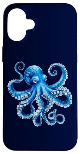 Cool Blue Octopus Sea Ocean Lover,Tentacles Octopus Lover �X�}�z�P�[�X iPhone 16 Plus �p
