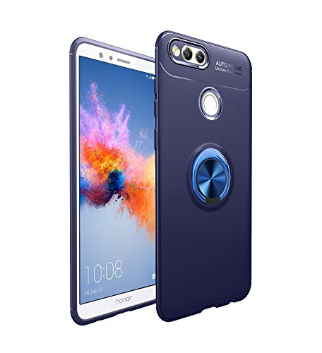 iCoverCase Compatible with Huawei Mate SE Case(Honor 7X Case),[Invisible Matal Ring Bracket][Magnetic Support] Shockproof Anti-Scratch Ultra-Slim Protective Cover Case Kickstand (Blue+Blue)