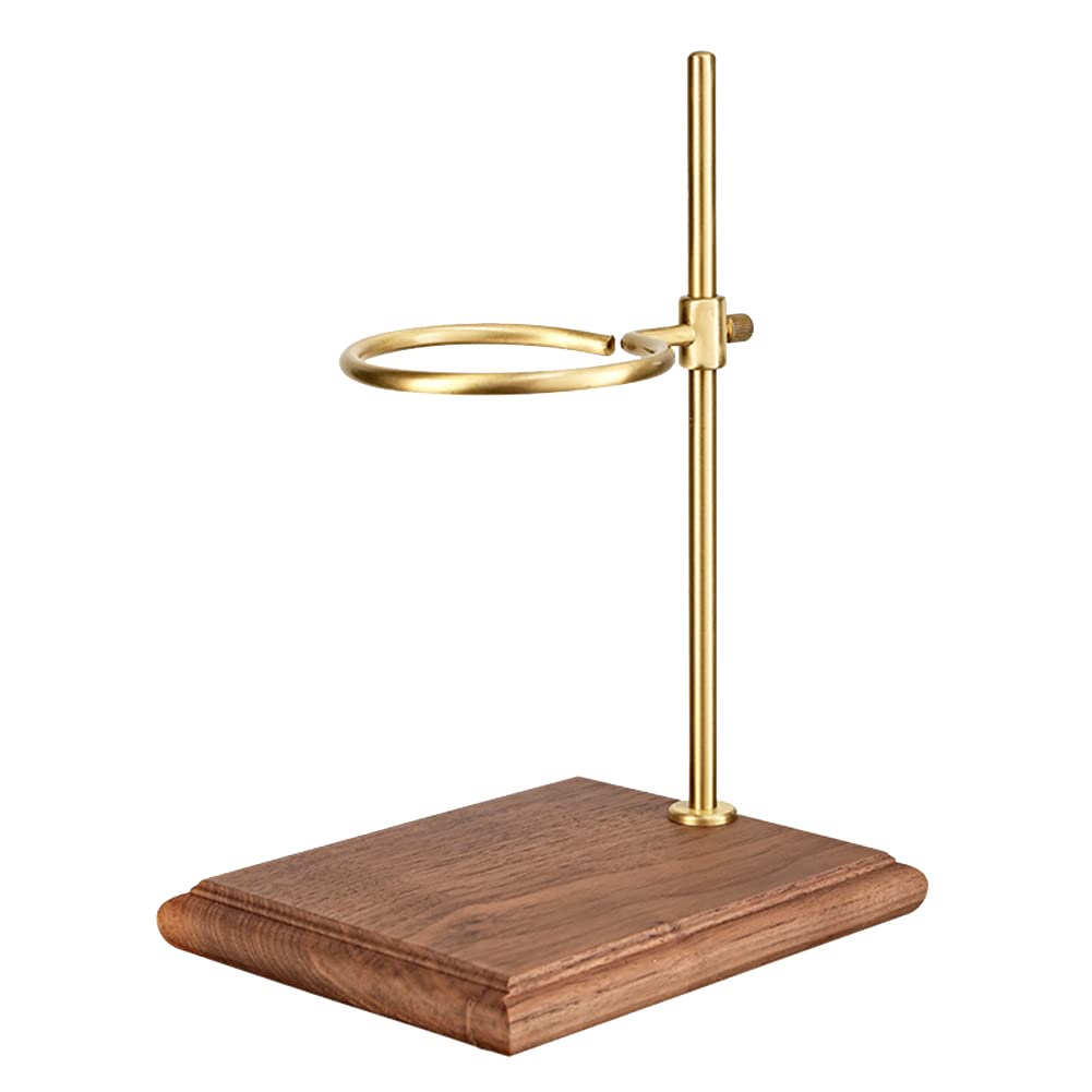 Fuzzbat Pour over Coffee Maker Stand with Wood Base Adjustable Height Rack Dripper Filter Holder for Manual Brewing Walnut Wood