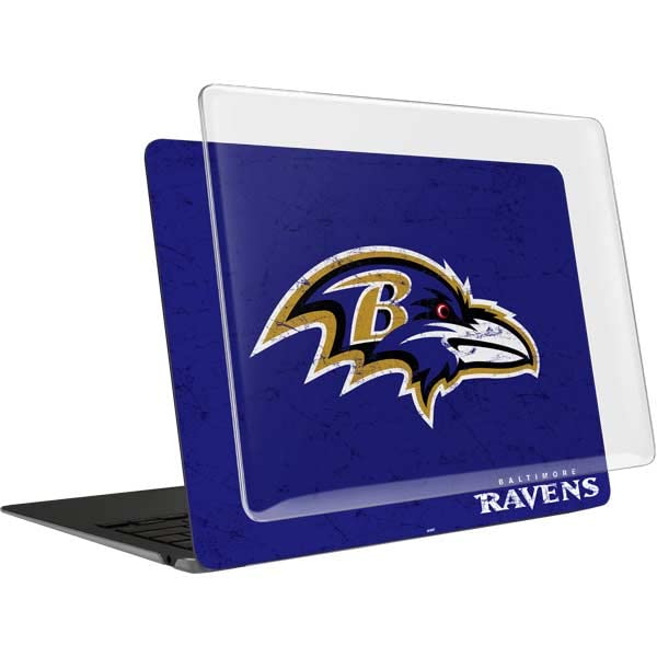 Skinit Case + Skin Compatible with MacBook Air 13in (2020) - Officially Licensed NFL Baltimore Ravens Distressed Design