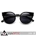 zeroUV Round Circle Half Frame Semi-Rimless Cateye Sunglasses (Black-Gunmetal)