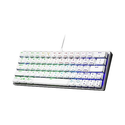 Image of Cooler Master SK620 60% Sliver White Mechanical Keyboard with Low Profile Red Switches, New and Improved Keycaps, and Brushed Aluminum Design | 60% Layout, Low-Profile Red Switches, Per-Key Rgb, Brushed-Aluminum Top Plate, USB-C Cable Included