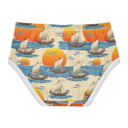 Joisal Ancient Ships Oars Sea Toddlers Underwear Floral 2t Cotton Panties for Girl Cartoon Kids Briefs Undies2