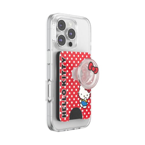 Image of PopSockets Phone Wallet for MagSafe, Phone Card Holder with Grip, Hello Kitty - Classic Hello Kitty