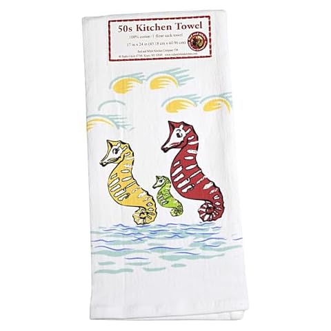 Riding The Waves Cotton 100% Cotton Seahorse Kitchen, 1Pc, 24.00In H, Vl119 Cover