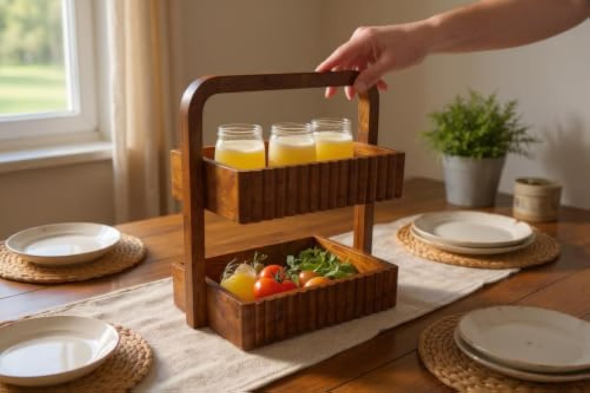 Handcrafted Wooden Utility Caddy & Organizer