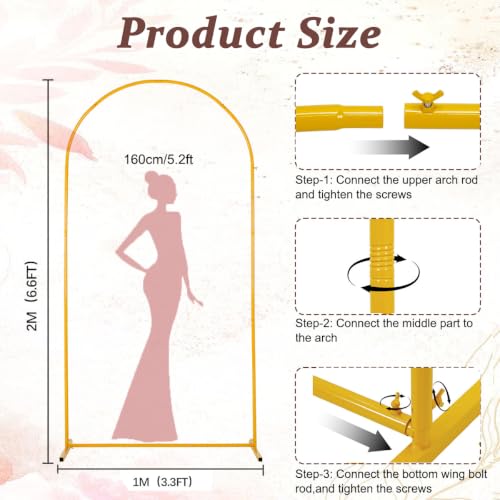 Image of 6.6FT Metal Wedding Arch Backdrop Stand for Party Balloon Arch Stand | Backdrop Arch for Wedding, Baby Shower, Birthday Party, Graduation, Events Decoration, with Storage Bag