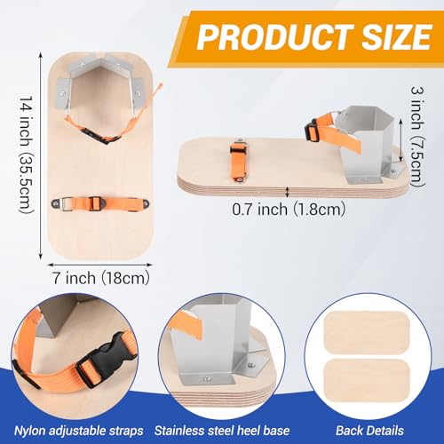 Asphalt Shoes Galvanized Steel with Wooden Soles and Adjustable Nylon Elastic Straps for Tamping and Compacting Hard to Reach Areas2