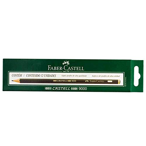 Lápis Grafite 2B, Faber-Castell, 90002B, EcoLápis, Linha Castell 9000, 12 Unidades, Multicor