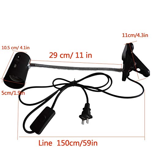 Calefacción para mascotas Reptile Calefacción Bombilla Soporte UVA UVB Lámparas Set para Basking Tortuga Lizard 25W 50W 75W Regulador de temperatura (Color: 25W 50W 75W Lamp)