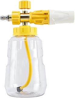 Lanza de espuma ajustable para limpieza de coches Rotación de 360 grados y control de agua a espuma (amarillo)