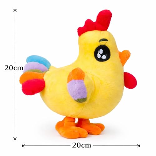 Image of Cute Colorful Chicken Soft Toy for Kids | Plush Hen Farm Stuffed Animal Toy | Soft & Hugable Bird Toy for Boys & Girls | Multicolor Cartoon Hen Toy | 20 cm