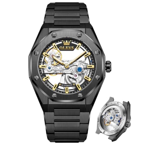 Image of OLEVS Automatic Watch for Men Self Winding Mechanical Luxury Business Stainless Steel Multi Calendar Waterproof Luminous Wrist Watches