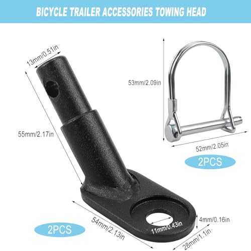 Fahrradanhänger Kupplung Set Fahrrad Anhängerkupplung Schwarz mit Sicherungsstift Adapter für Thule Fahrradanhänger Kinderanhänger Fahrradanhängerkupplung für Kinder Und Hundeanhänger (2 Set)