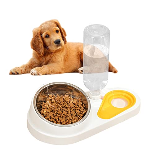 Youding Juego de cuencos inclinados de comida para gatos, platos de alimentación y dispensador automático de agua, suministros para mascotas para gatos, perros, accesorios de alimentación y riego