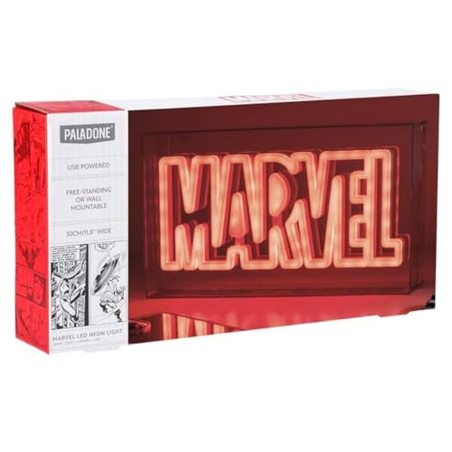 Lumière LED Marvel - Officiellement licencié, Panneau lumineux à poser ou à fixer au mur, Décor pour salle de jeux