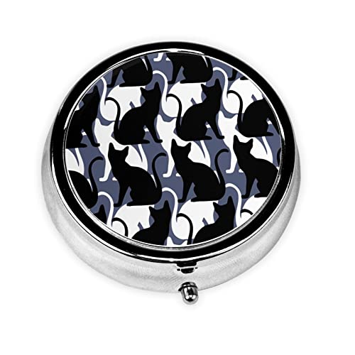 黒猫と白猫 ピルケース 薬ケース くすりいれケース サプリケース 携帯用 旅行 密閉 耐湿 薬入れ 小物入れ 薬飲み忘れ防止 コンパクト かわいい おしゃれ 小型収納ケース 長く 使える