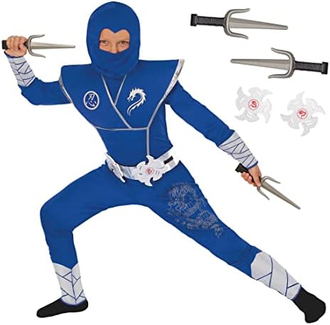 Morph Blue Ninja Costume Kids Boys Ninja Costume Halloween Costumes For Boys Kids Ninja Outfit Ninja Suit With Accessories