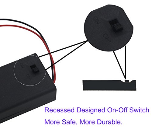 Lampvpath 3Pcs 2 Aa Battery Holder With Switch, 2X 1.5V Aa Battery Holder Case With Wire Leads And On/Off Switch(3 Pack) #TOP2