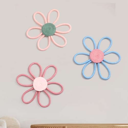 Pcs Boho Nursery Decor Daisy Flower Woven Macrame Wall Hanging Daisy - Main Image