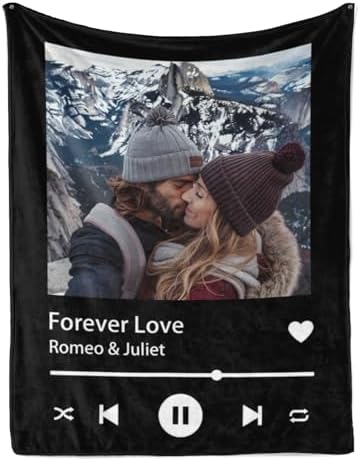 Gifts for Girlfriend Boyfriend Custom Photo Blanket for Couples G...